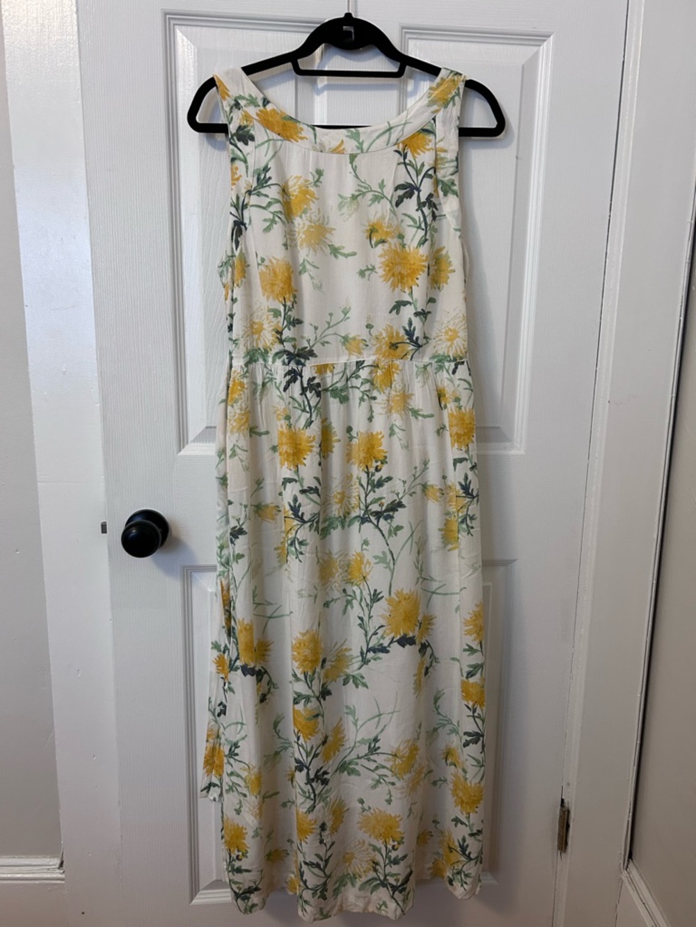 Fat Face White Maxi Dress with Yellow Floral Print